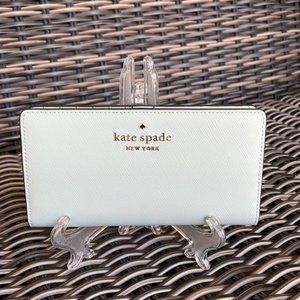 Kate Spade Staci Large Slim Bifold Wallet Crystal Blue